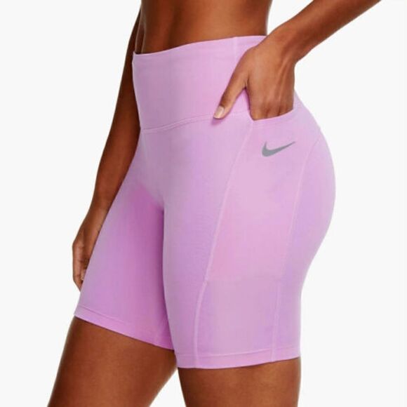 Nike Epic Fast Bike Shorts Lilac Pink Medium M New 7" DQ1040 597 Mid Rise Tight - Picture 4 of 14